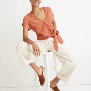 Madewell Tie Wrap Top, Size XXS
